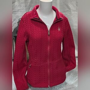 Women's "Spyder Sweater Jacket" - Red